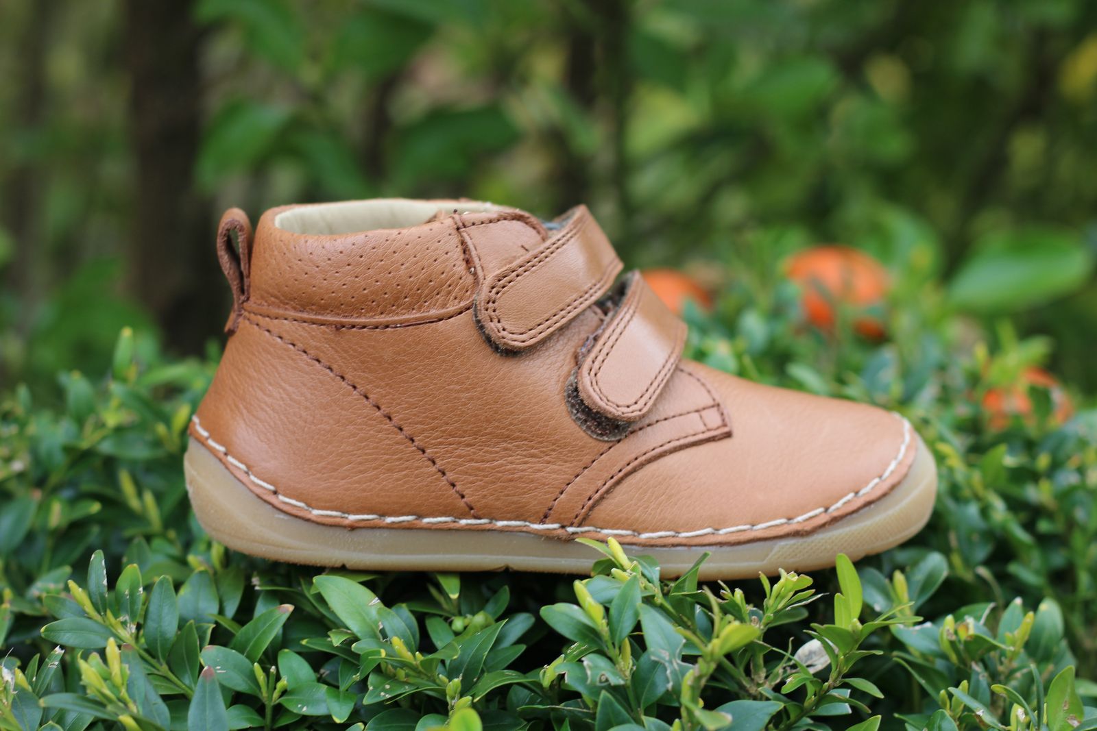 Halbschuh Klettverschluss, Leder, Lederfutter Farbe: brown