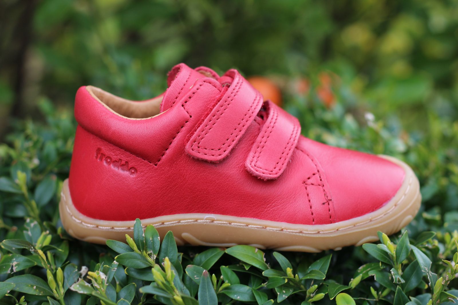 Halbschuh Klettverschluss, Leder, Lederfutter Farbe: red